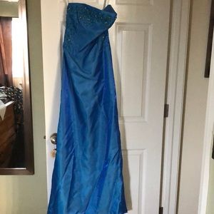 Beaded blue formal gown